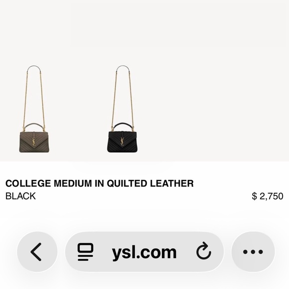 Yves Saint Laurent Sheepskin Matelasse Chevron Monogram Medium College Bag - Picture 6 of 6